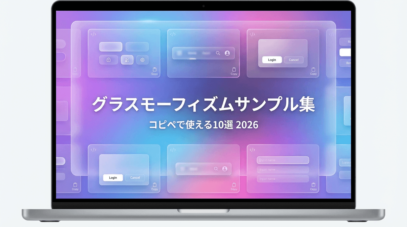 【2026年版】グラスモーフィズムのコピペサンプル10選｜おしゃれなガラス風UIデザイン集